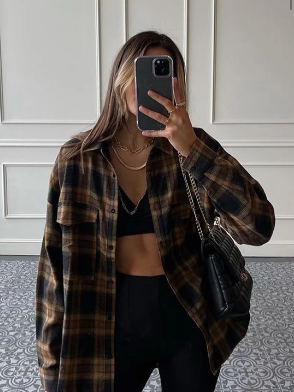 Fireside Mocha Plaid Flannel 12th Tribe